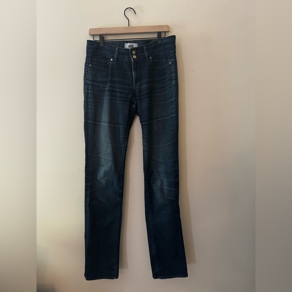 PAIGE Dark Blue Woman’s Boot Cut Jeans